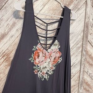 Torrid gray tank floral pinks